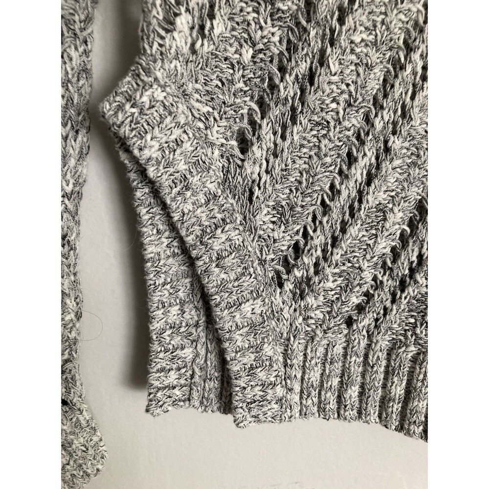 LOFT Ann Taylor Bundle of Tops LARGE Velour Cowl Neck & Open Knit Sweater Gray - Picture 12 of 16